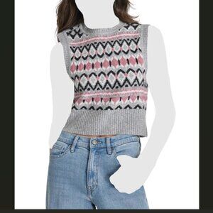DKNY Jeans Womens Fairisle Sweater Vest